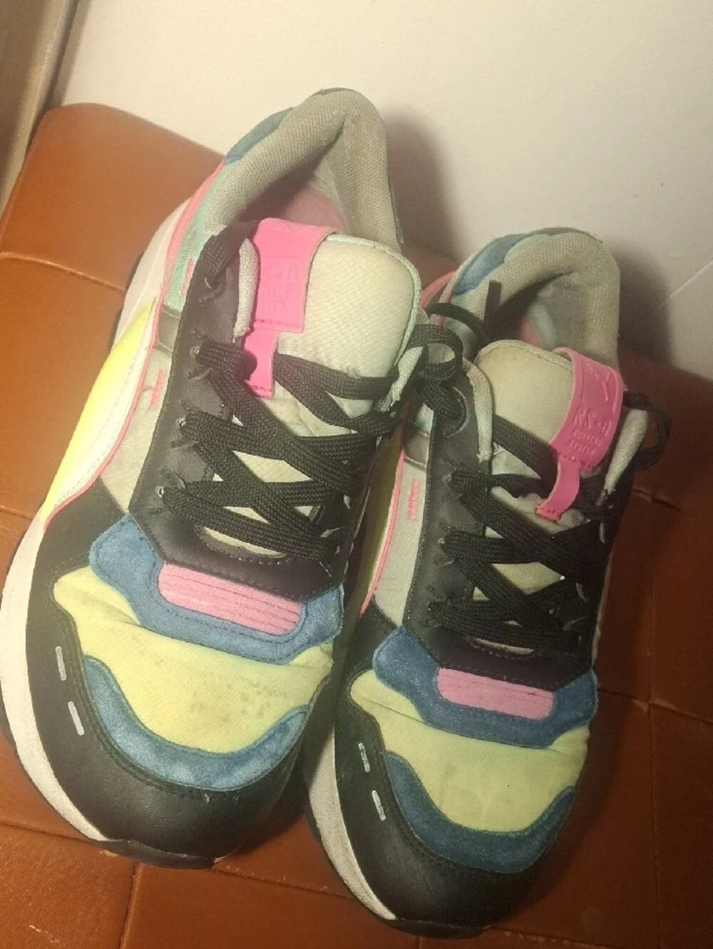 K-system Colorblock Athletic Sneakers - Pink, Blue, Yellow